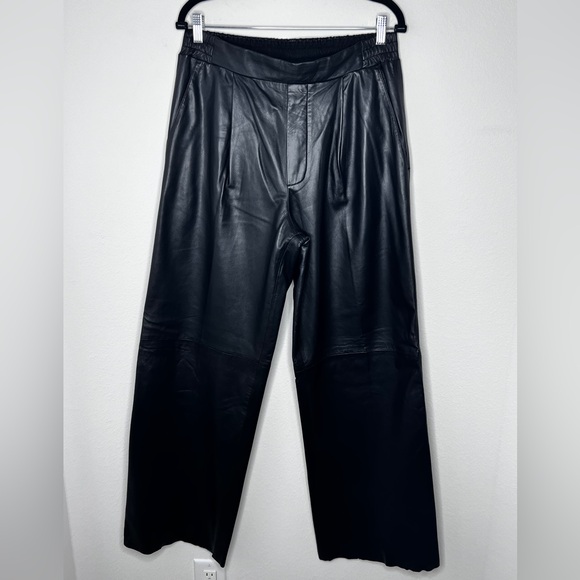 Remain Birger Christensen Leather Wide Leg Pants Sz 8 - Picture 2 of 14